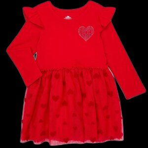 Valentine’s Day Heart Mesh Red Tutu Dress TODDLER GIRL SIZE 5T NEW